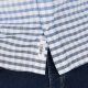 Chemise bleue en coton fil à fil à carreaux