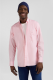 Chemise en popeline de coton rose col boutonn