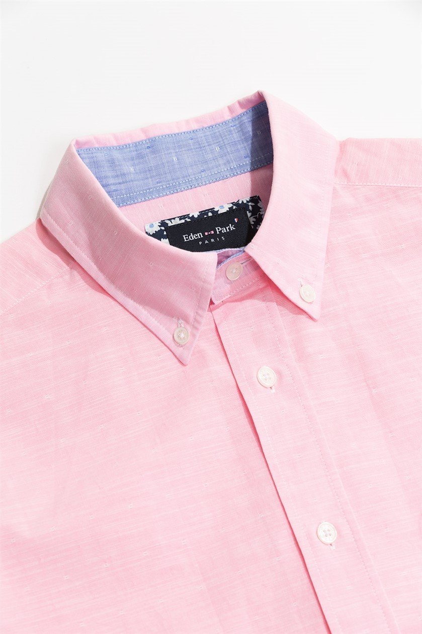 Chemises manches courtes Homme | Chemisette rose unie en coton Rose Ep  (Rom) | Eden Park - Nicola Horsfall