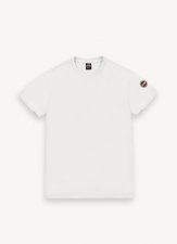 T-shirt à col rond en piqué blanc