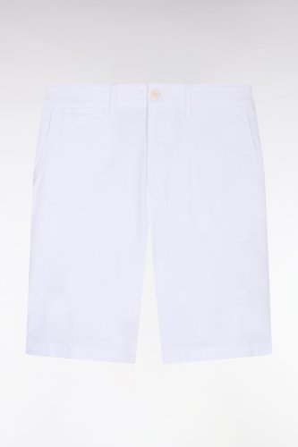 Bermuda chino en gabardine stretch blanc