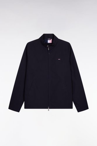 Blouson � col motard en nylon marine