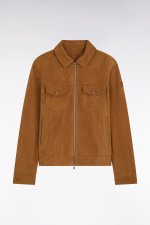 Blouson en daim velours marron
