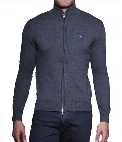 Cardigan New Plain gris fonc�