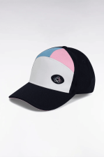 Casquette en twill de coton tricolore badge