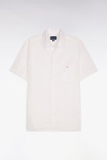 Chemise � manches courtes coton blanc coupe slim