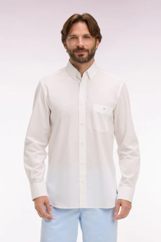Chemise en coton blanc� coudi�res imprim�es