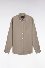 Chemise en lin kaki coupe droite