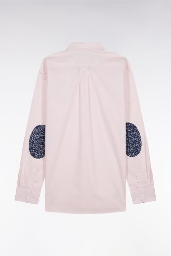 Chemise  rose coudires marine coupe droite