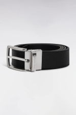 Coffret ceinture cuir noire 2 boucles mtal