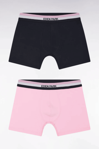 Lot de deux boxers en jersey de coton stretch unis