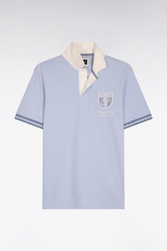 Maillot � manches courtes en jersey de coton ciel