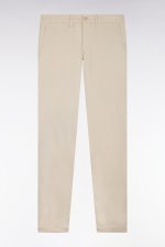 Pantalon chino regular en coton stretch beige