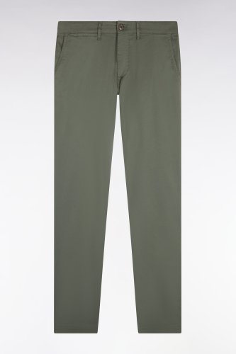 Pantalon chino regular en coton stretch kaki