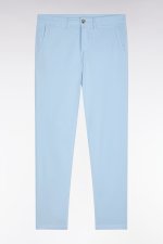 Pantalon chino sans plis en coton stretch bleu