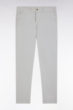 Pantalon chino sans plis en coton stretch gris