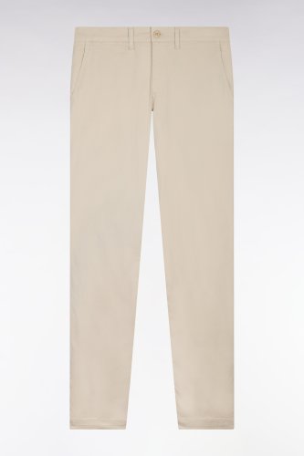 Pantalon chino slim en coton stretch beige