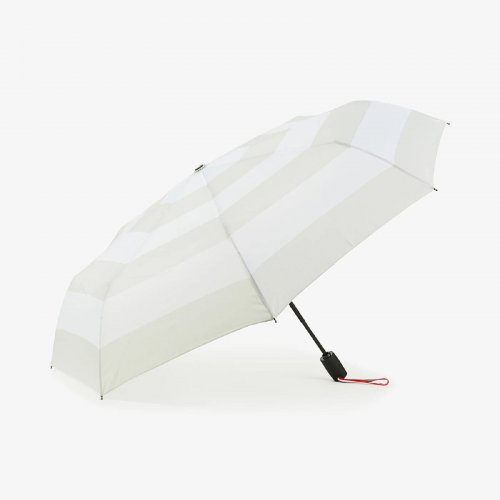 Parapluie blanc pliant à rayures