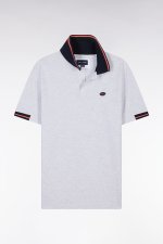 Polo  manches courtes coton rouge dtails colors