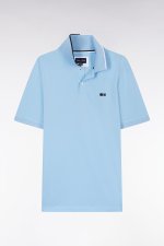 Polo  manches courtes en coton ciel liser col