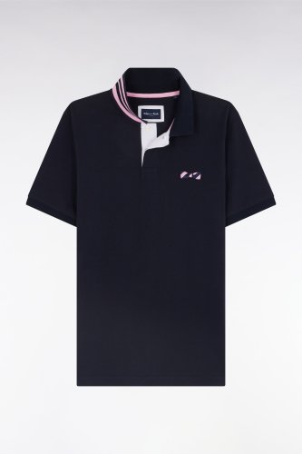 Polo  manches courtes en coton marine