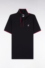 Polo � manches courtes en coton noir New Zealand