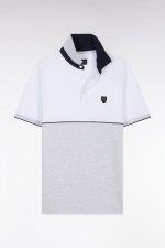 Polo  manches courtes en coton stretch bicolore 