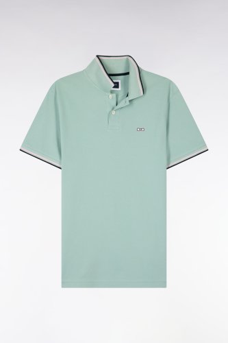 Polo � manches courtes en coton vert d'eau