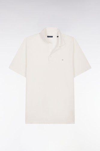 Polo � manches courtes en Oxford �cru regular