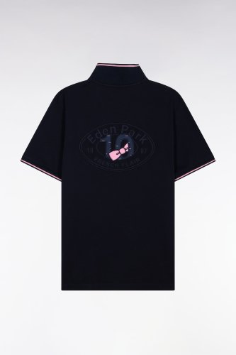 Polo � manches courtes en piqu� coton marine