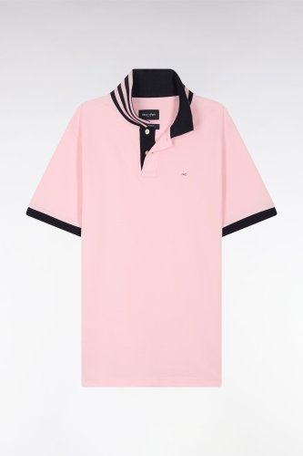 Polo  manches courtes en piqu de coton Pima rose