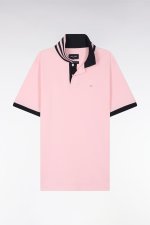 Polo  manches courtes en piqu de coton Pima rose