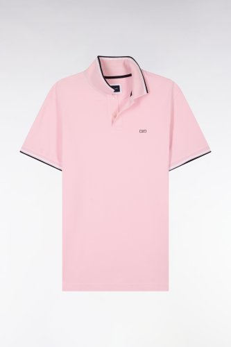 Polo Decalage en coton rose