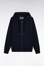 Sweatshirt zipp� � capuche en molleton marine