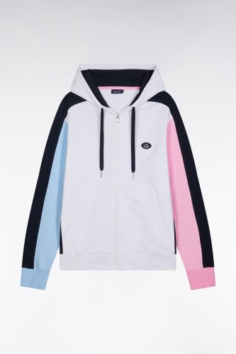 Sweatshirt zipp en molleton coton colorblock