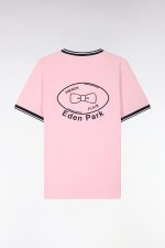 T-shirt � manches courtes en coton rose brod�