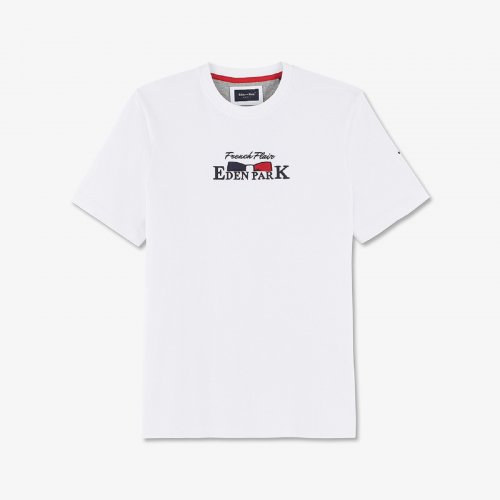 T-shirt blanc en coton avec logo brod