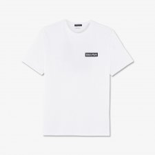 T-shirt blanc en coton pima léger imprimé
