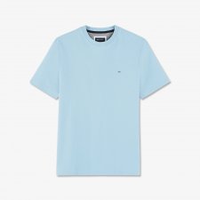 T-shirt bleu ciel en piqué de coton brodé