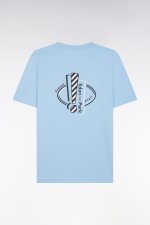 T-shirt en coton ciel srigraphi coupe droite