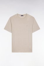 T-shirt en coton et lin beige regular