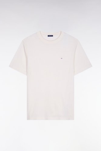 T-shirt en coton et lin ecru regular