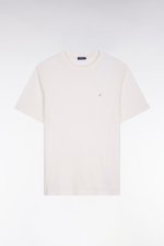 T-shirt en coton et lin ecru regular