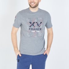 T-shirt gris à sérigraphie XV de France