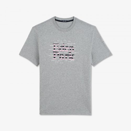 T-shirt gris en coton srigraphi