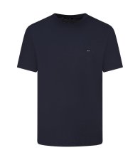 T-shirt marine uni lyocell et coton coupe droite