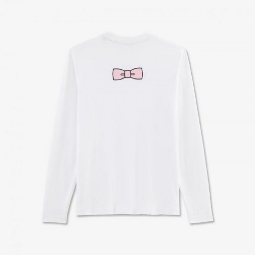 T-shirt Nœud Dos blanc en coton Pima
