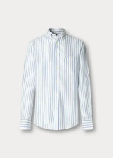 Chemise lin ray� bleu