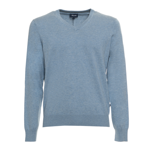 pull col v en coton-soie