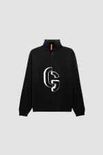 Pull LEWIS col zipp� maille jacquard Black